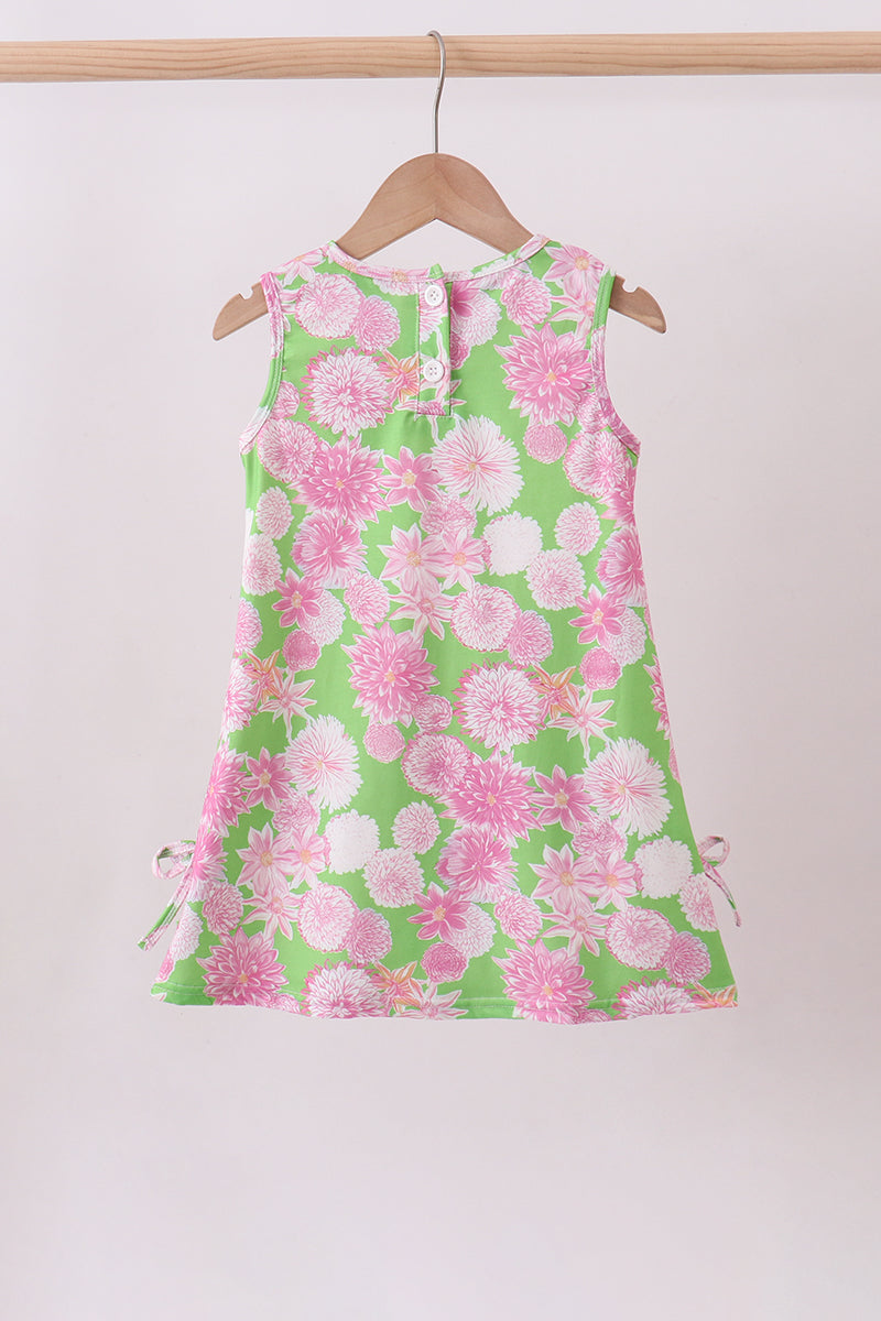 Pink floral lace shift dress