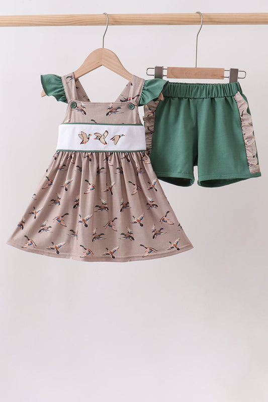 Green Mallard Embroidered Set