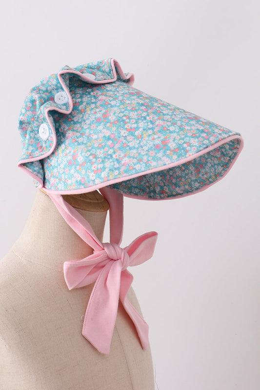 Green Floral Bonnet