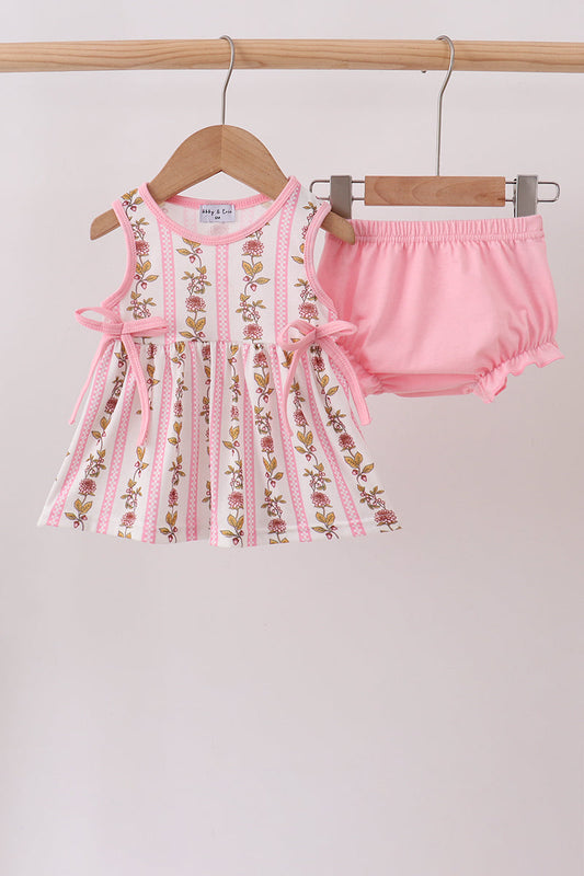 Pink Garden Ruffle Bloomer Set