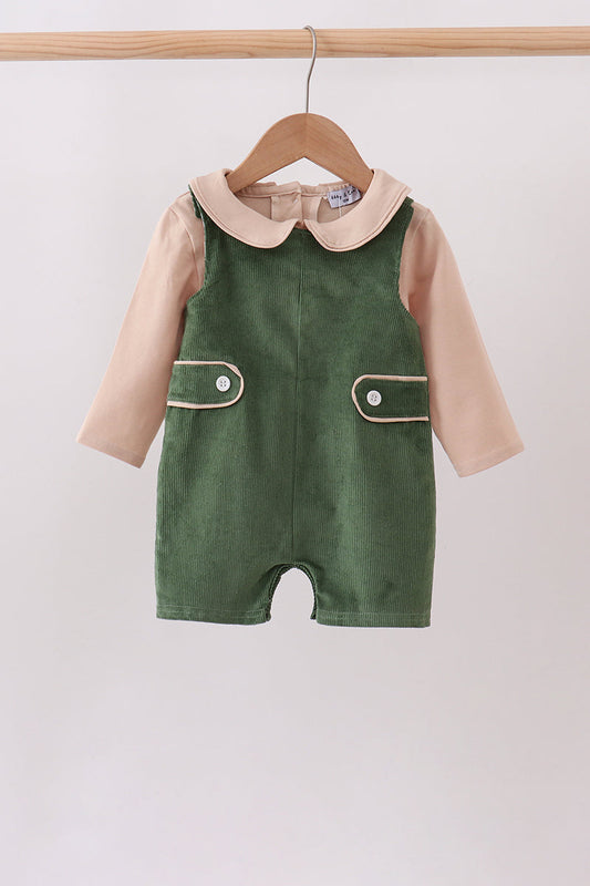 Green Corduroy Jon Jon Set