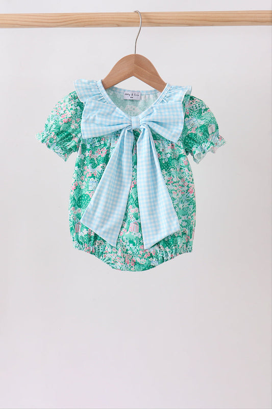 Green house floral Bow Bubble
