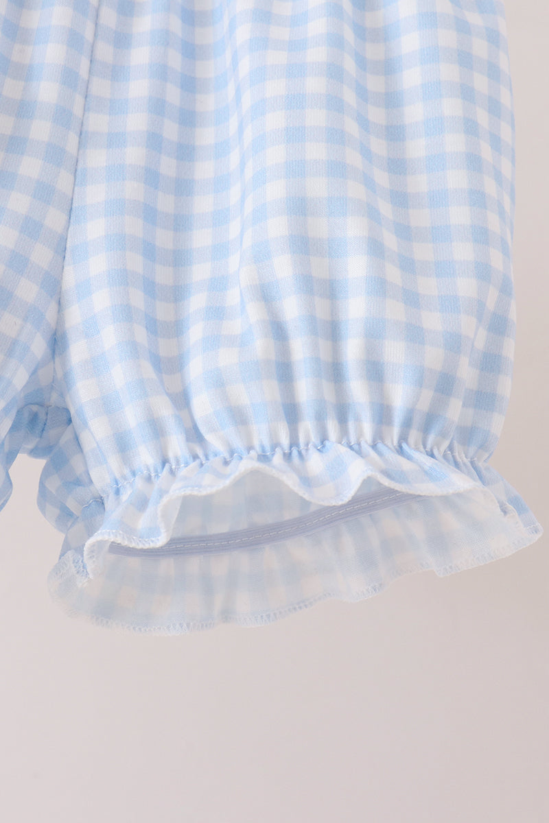 Blue rose floral ruffle bloomer set