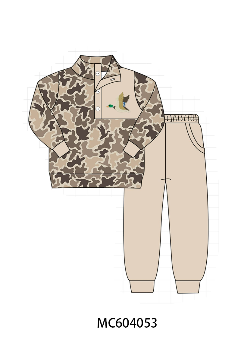 Camouflage duck embroidery jogger set
