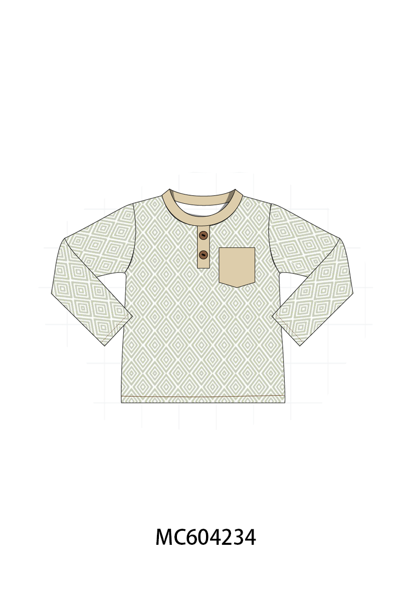 Khaki Geo Diamond Pocket Top
