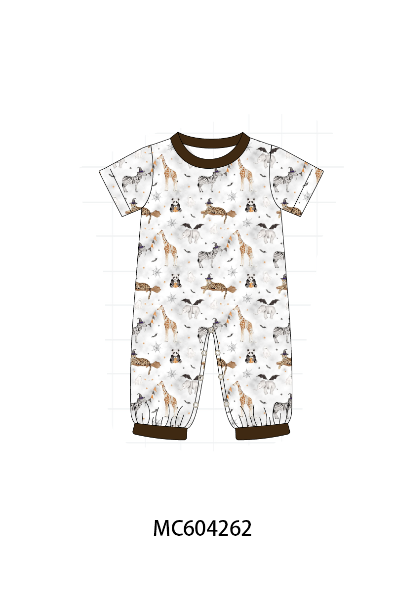 Brown zoo animal romper