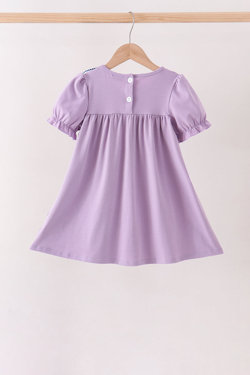 Purple spooky embroidery dress