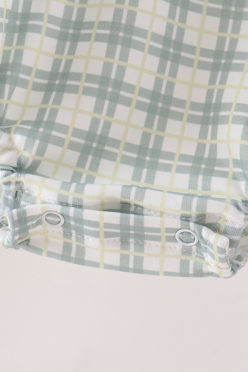 Sage plaid pocket bubble