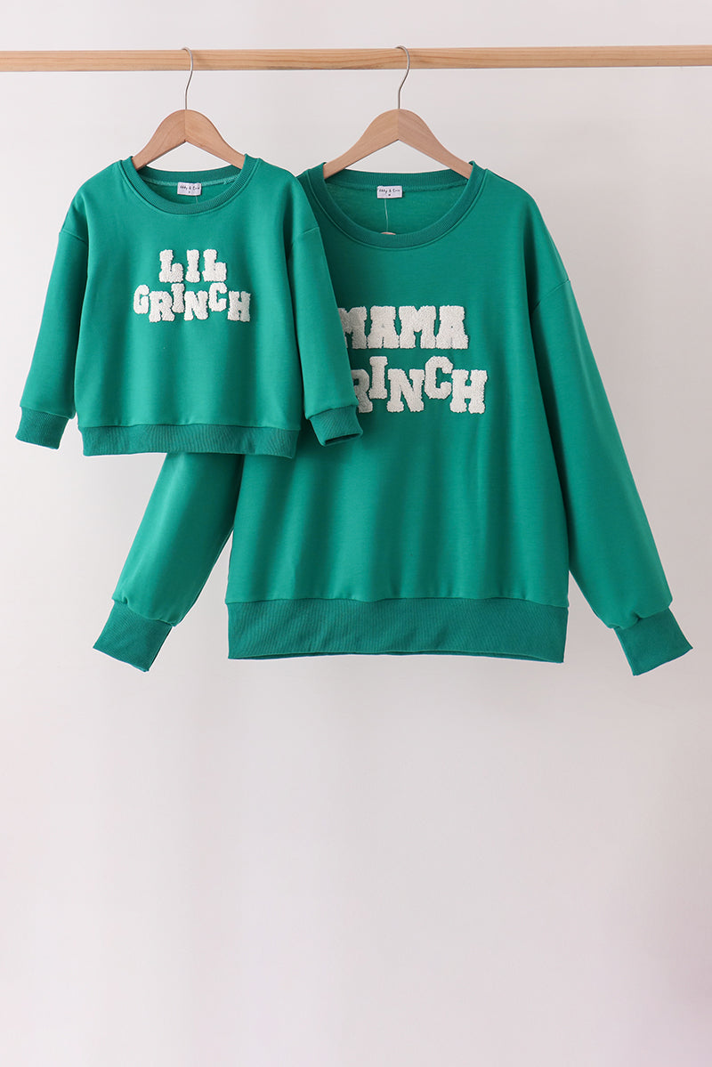 Green Grinch French Knot Mom&me Top