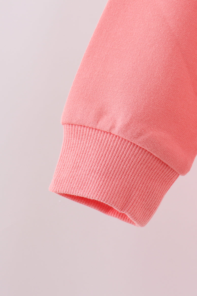 Pink Floral Bow Embroidery Top
