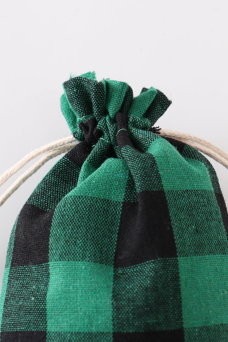 Red Green Black check gift bag