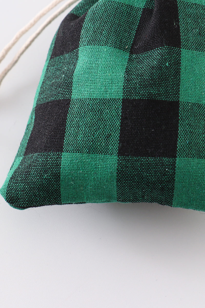 Red Green Black check gift bag