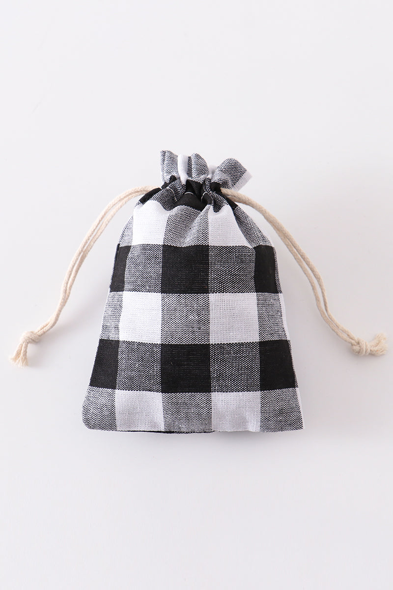 Red Green Black check gift bag